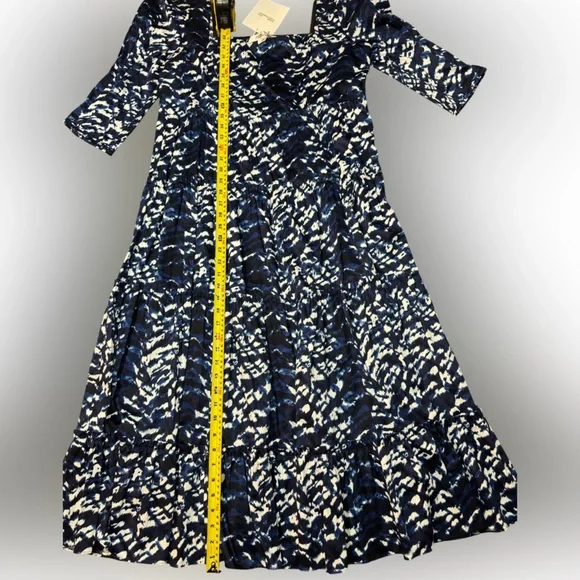 Diane von Furstenberg Nora Midi Dress Tie Dye Tiger Blue/White NWT Size 14 - Picture 5 of 16